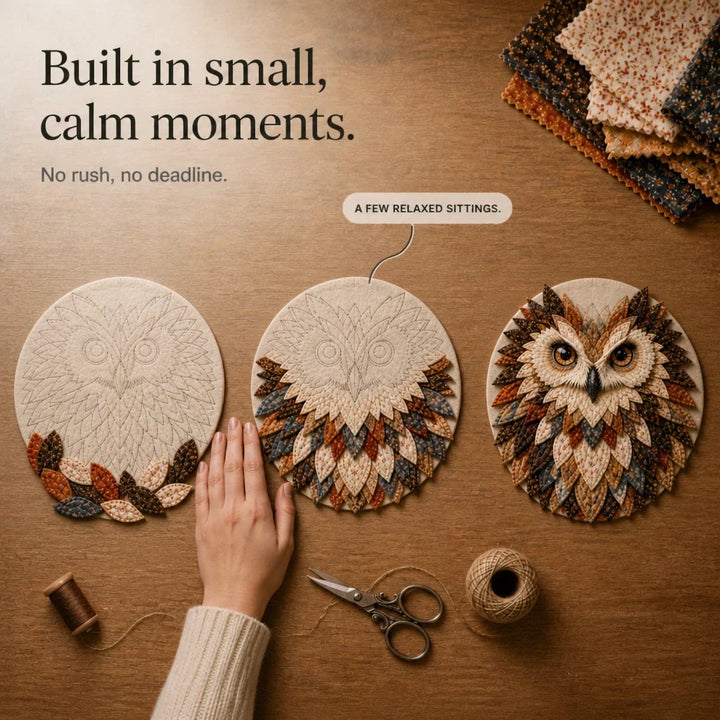 Featherwise – Layered Fabric Owl Wall Art Kit