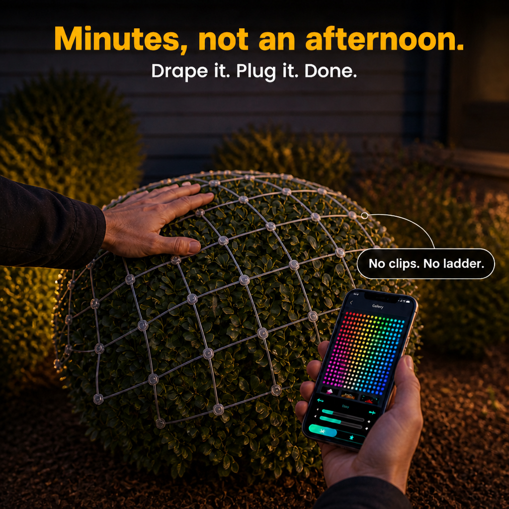 GlowGrid – Foldable RGBIC Animated Light Net