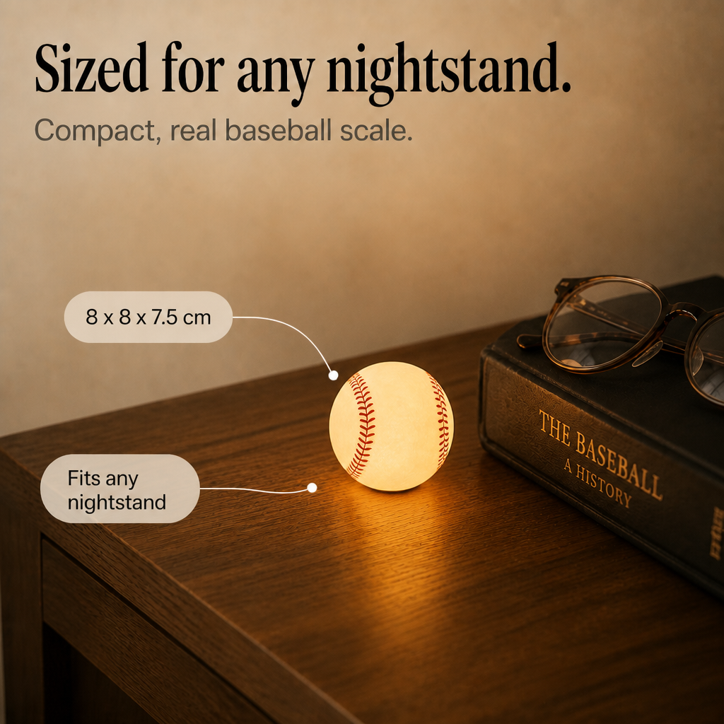 Home Plate Glow – Baseball Stitching-Look Night Light