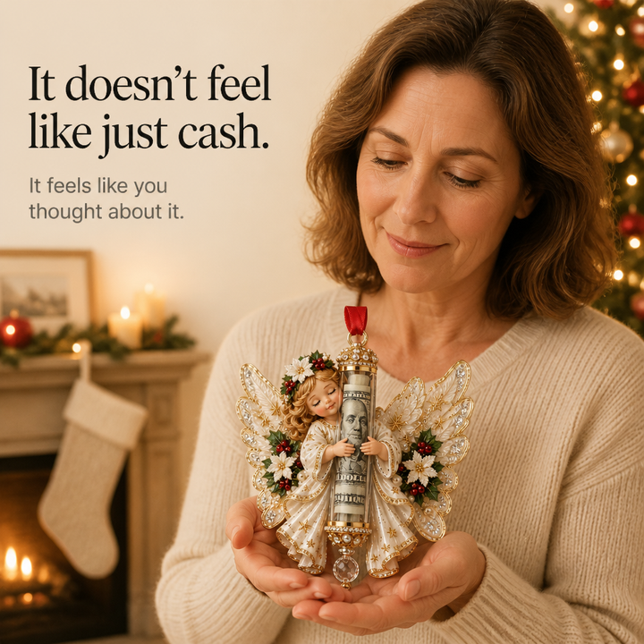 Angelwynn – Hollow-Center Cash-Roll Angel Ornament