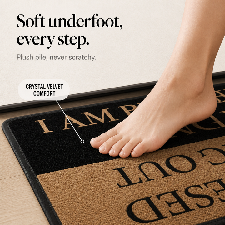 Hearthwell – Blessed Printed Crystal Velvet Doormat