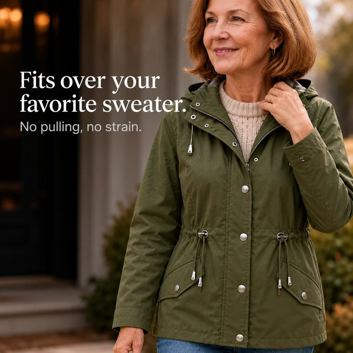Plaidwell – Detachable Hood Adjustable Waist Rain Jacket