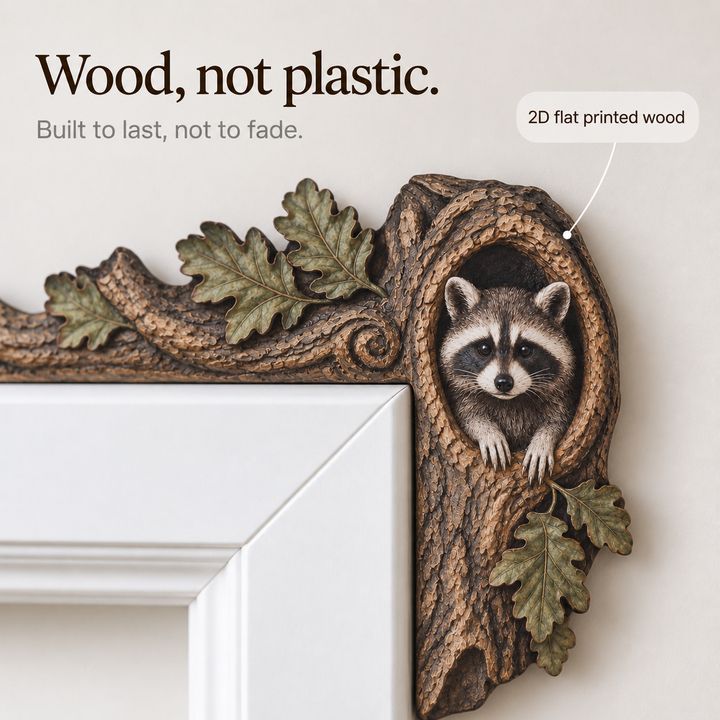 Hollowbrook – Raccoon Tree Hollow Doorframe Topper