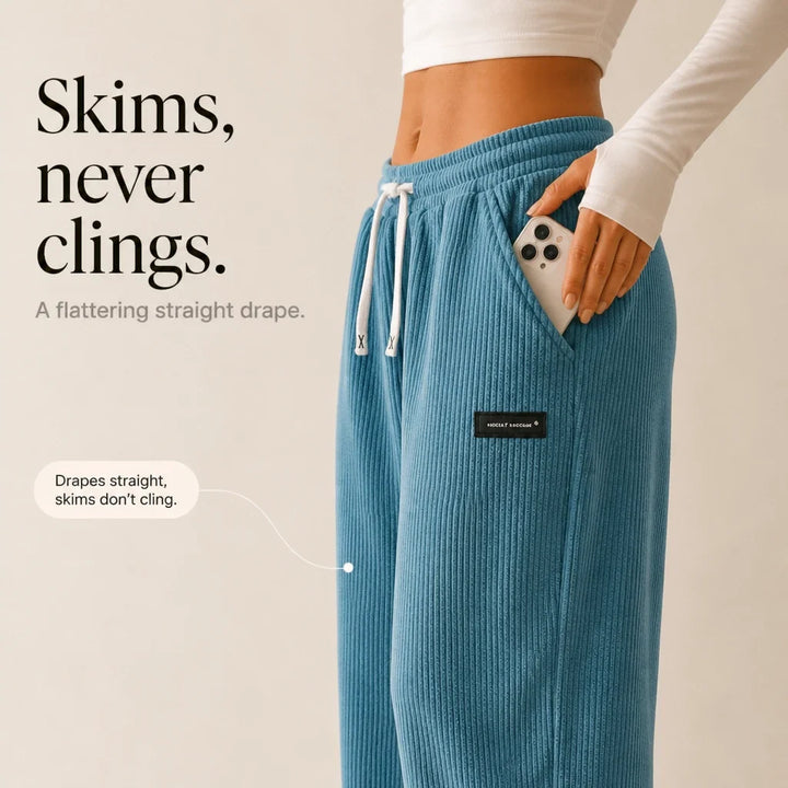 Cordelia – Wide-Leg Corduroy Drawstring Pants
