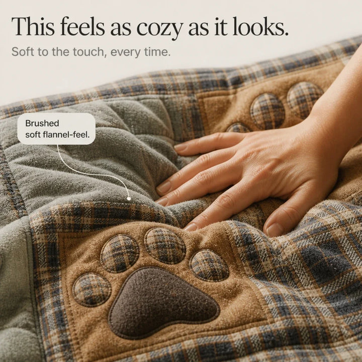 Pawhaven – Paw Print Flannel Throw Blanket