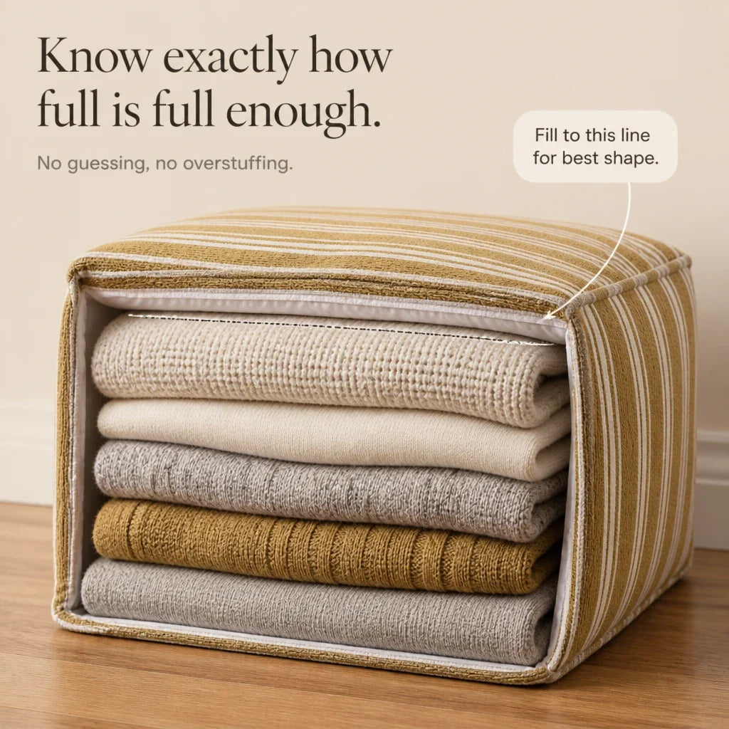 TidyNest – Fillable Storage Pouf Cover