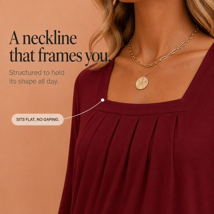 Linora – The Stretch Tunic That Skims, Never Clings