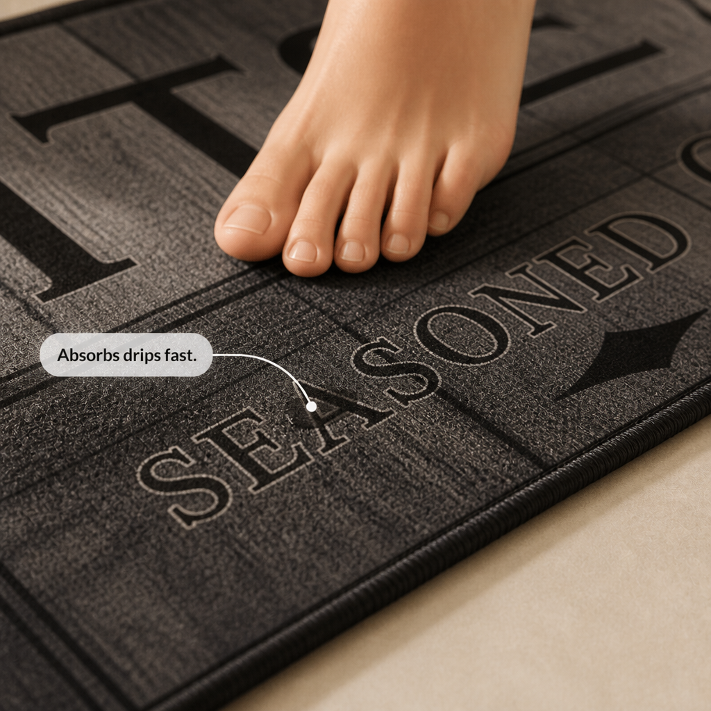 GripLuxe – Long Machine-Washable Kitchen Mat