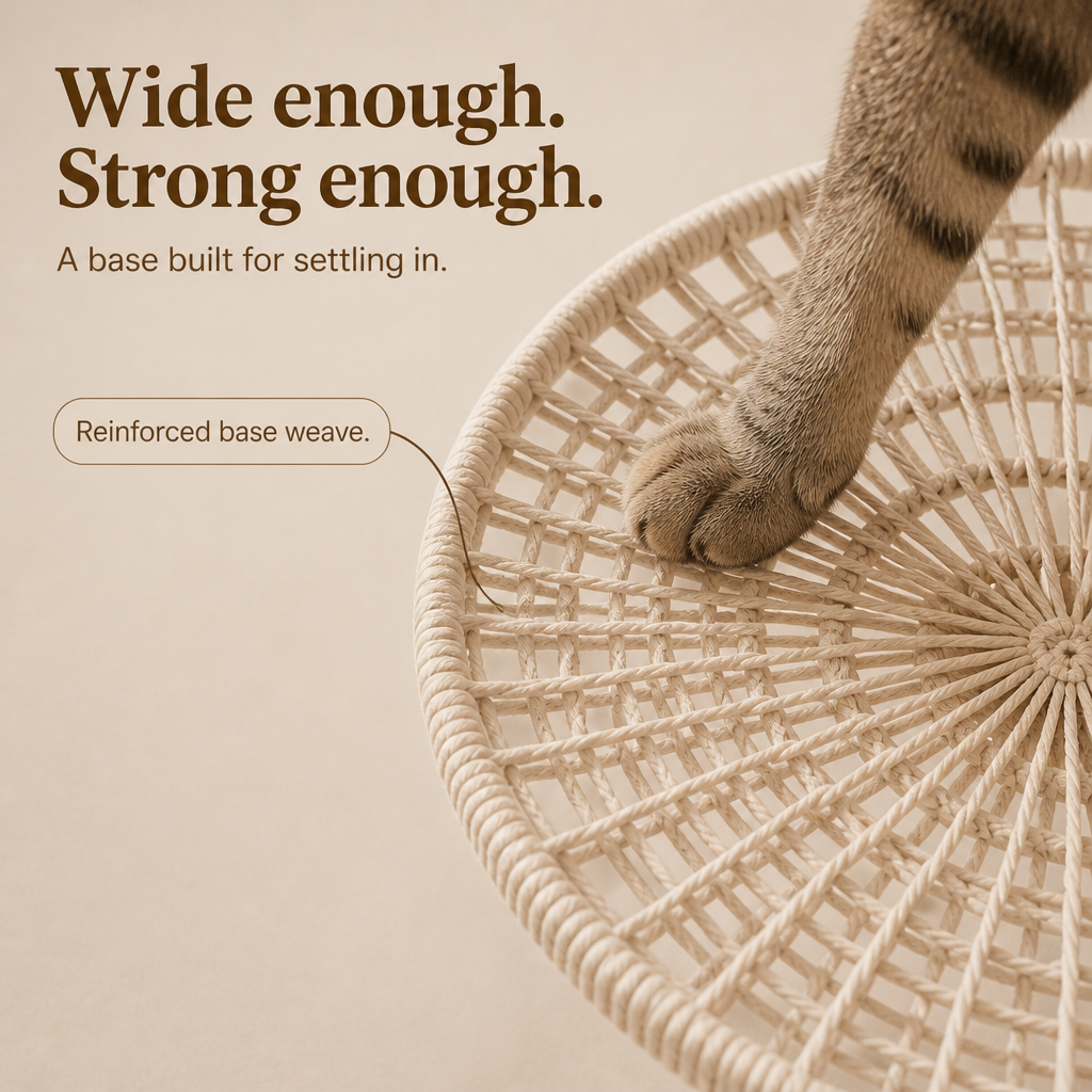 Nook & Nest – Handwoven Cotton-Rope Hanging Cat Hammock