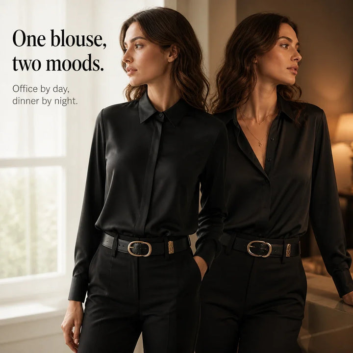 Vivelyn – Long-Sleeved Satin-Look Shirt
