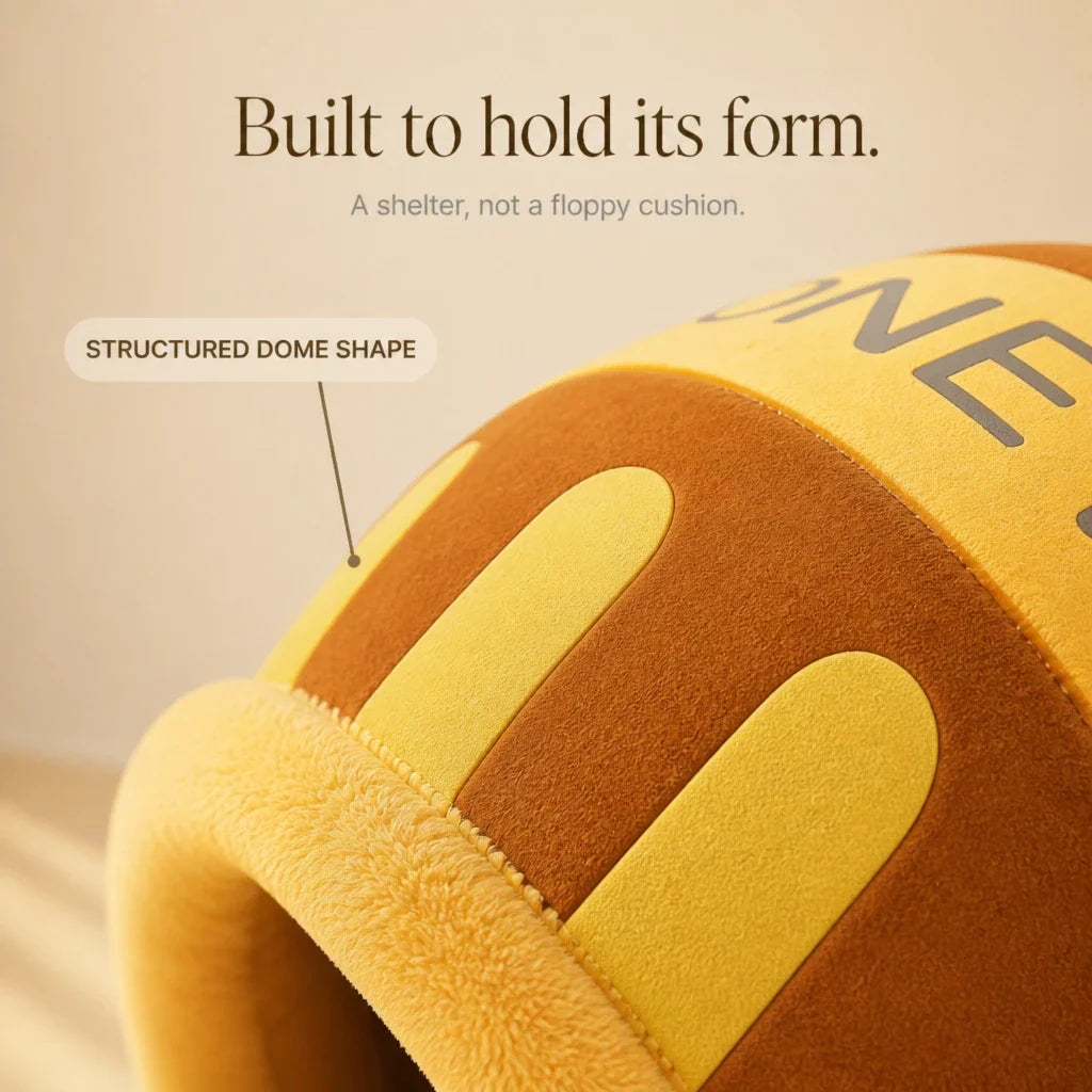 HoneyHaven – Honey Pot-Shaped Enclosed Pet Bed