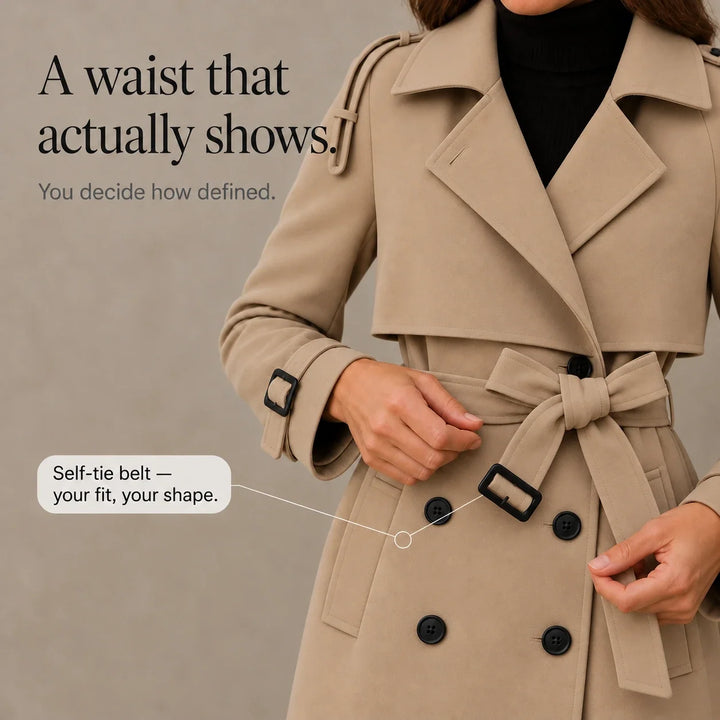 Silhouette – Double-Breasted Belted Slim-Fit Trench Coat