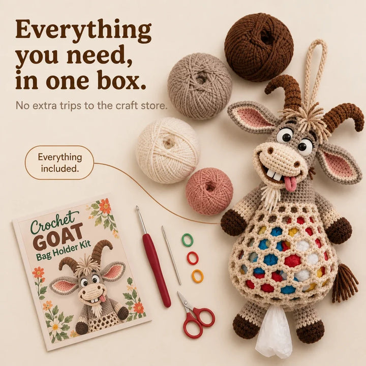 CozyLoop – Crochet Goat Bag Holder Kit