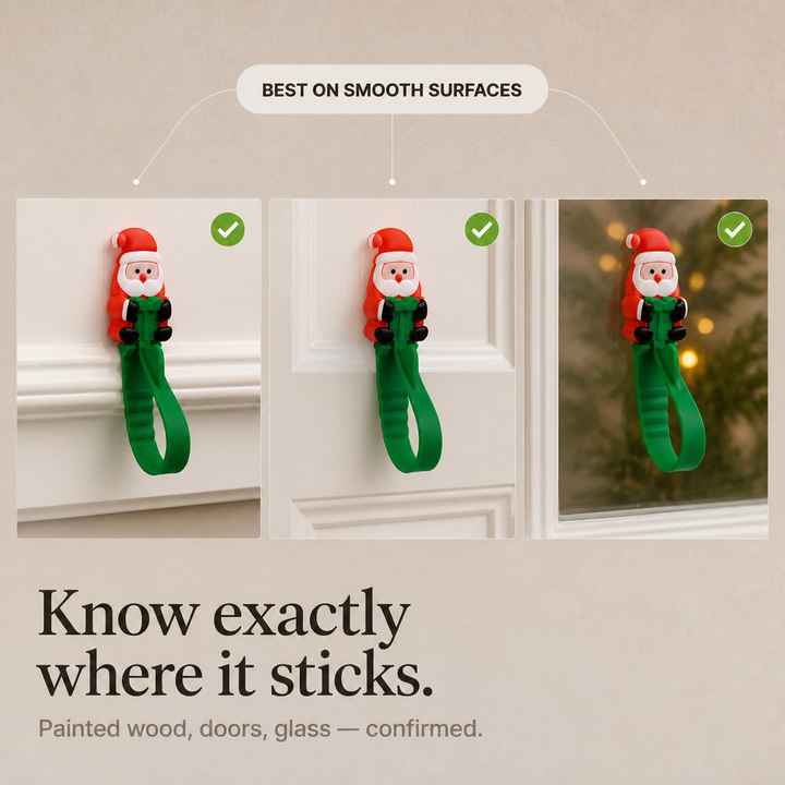 Santa Snaps – Santa-Shaped Adhesive Wall Hooks