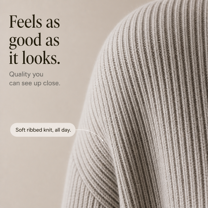 Wearbella – Asymmetric Button Hem Knit Turtleneck Set