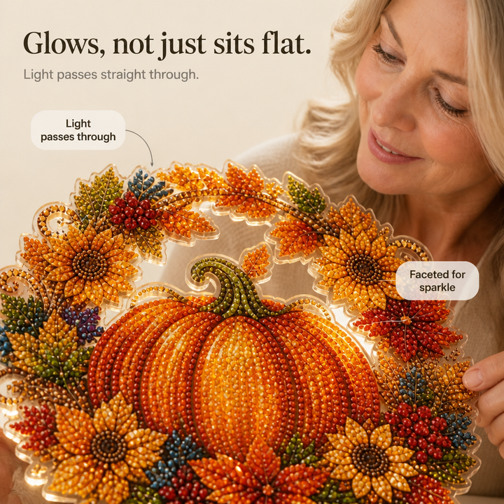 Duskglow Wreath – Pumpkin Diamond Painting Wreath Kit