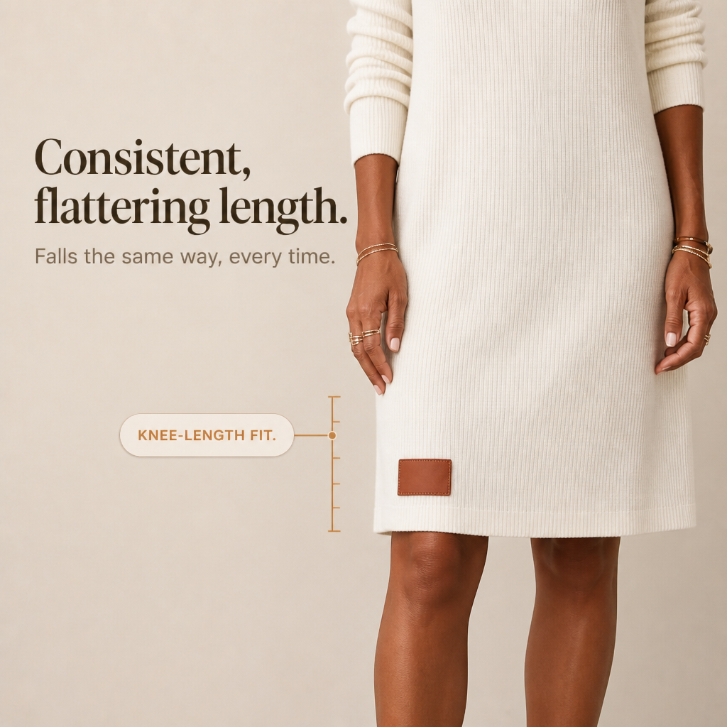 Draperie – Cowl-Neck Sweater Dress That Skims, Never Clings
