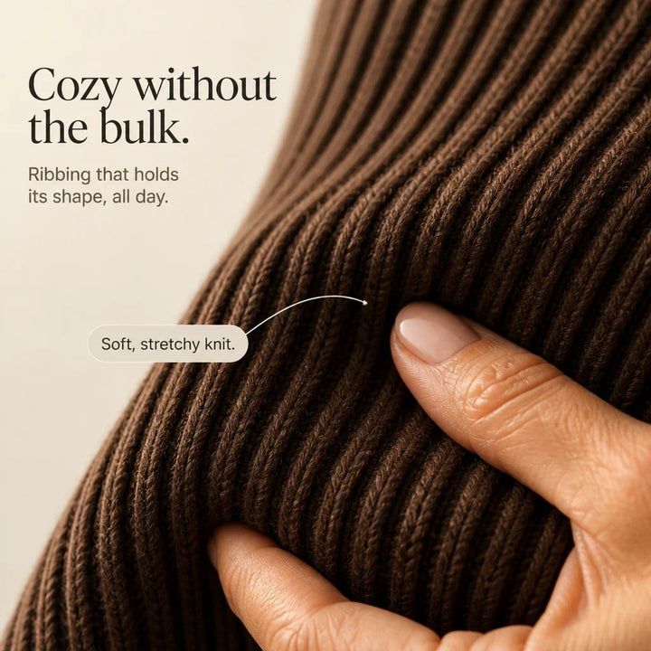 Velaire – Asymmetric Button Zip Ribbed Knit Pullover