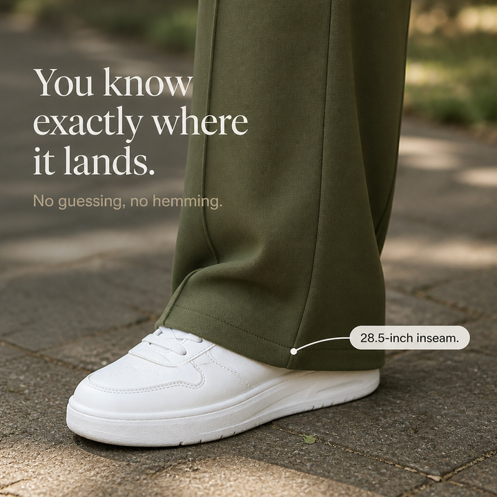 Formelle – High-Waisted Straight-Leg Seam-Front Trousers