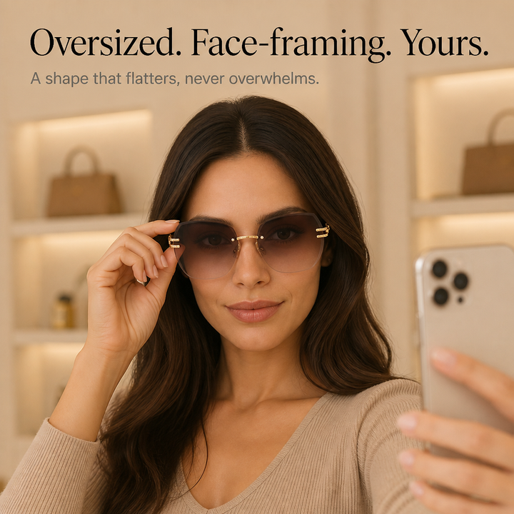 Rimlyn – Rimless Oversized Tinted Sunglasses