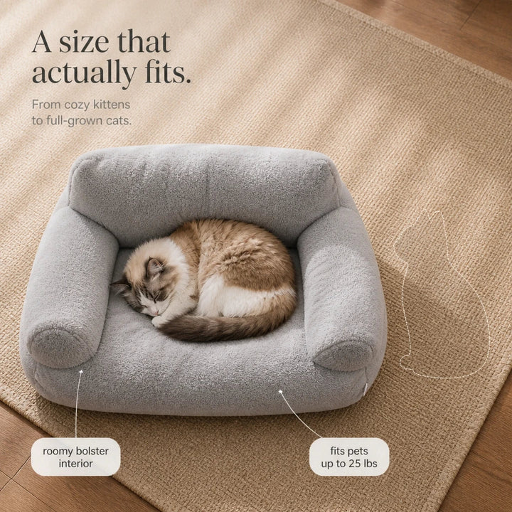 HearthPaw – Plush Sofa-Shaped Cat Bed