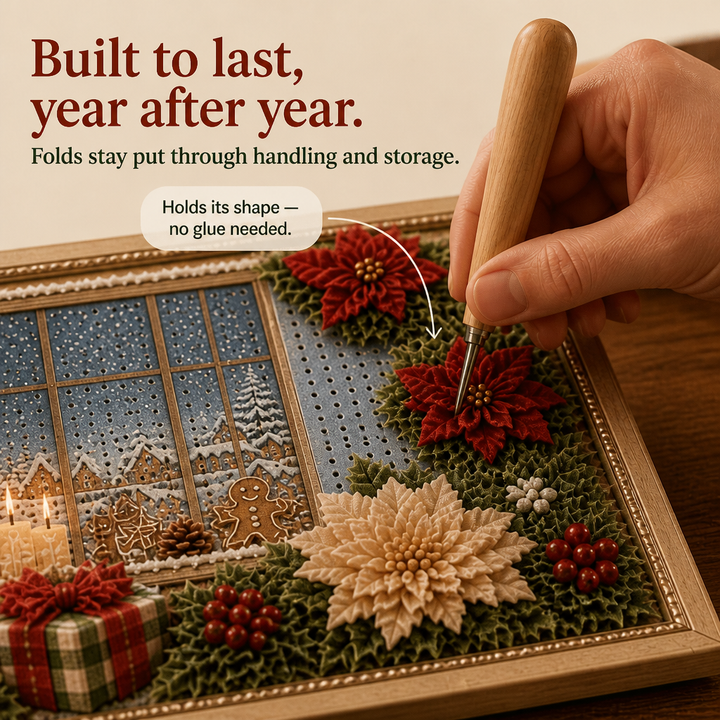 Foldery – Pre-Punched 3D Christmas Fabric Art Kit