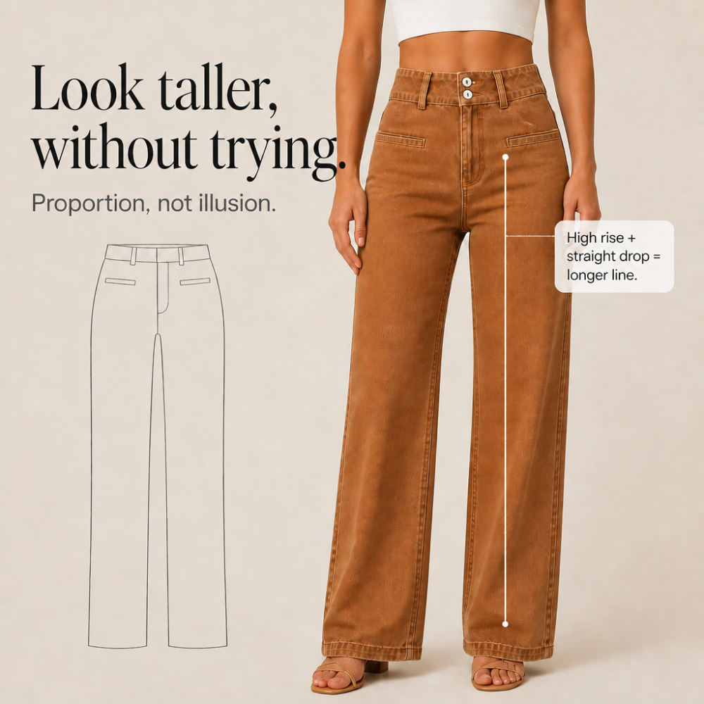 Highline – Double-Button Waistband Wide-Leg Jeans