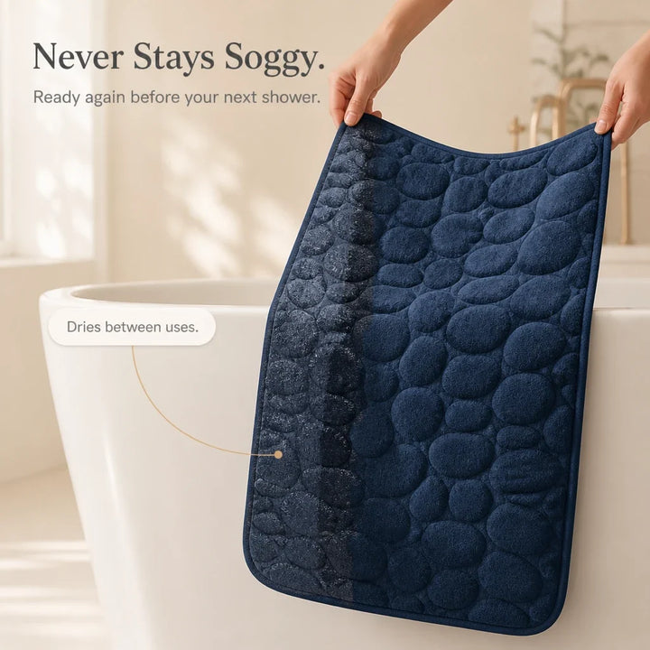 PebbleNest – Pebble-Textured Memory Foam Bath Mat
