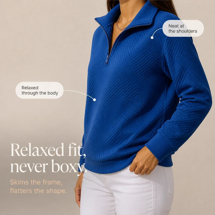 Collara – Textured Quarter-Zip Collared Pullover
