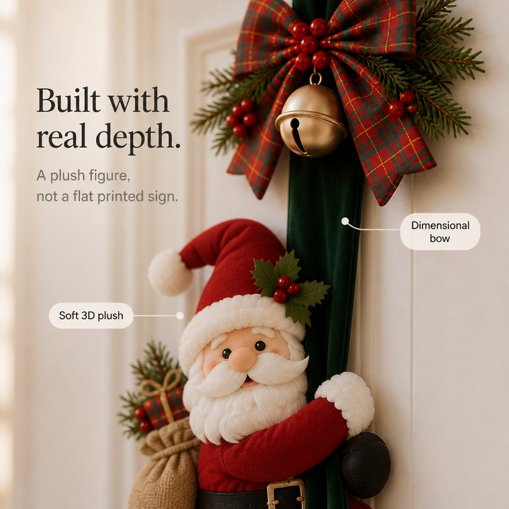 Hollyhug – 3D Santa And Reindeer Christmas Door Hanging