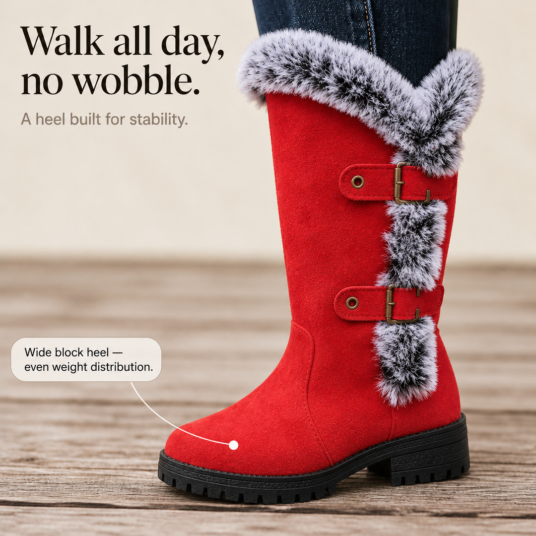 Frostella – Fur-Trimmed Suede Knee-High Winter Boots