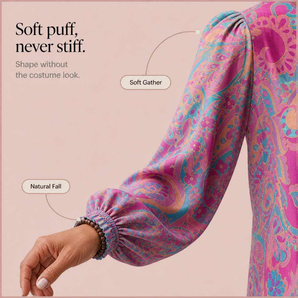 Faylynn – Puff Sleeve V-Neck Loose Top