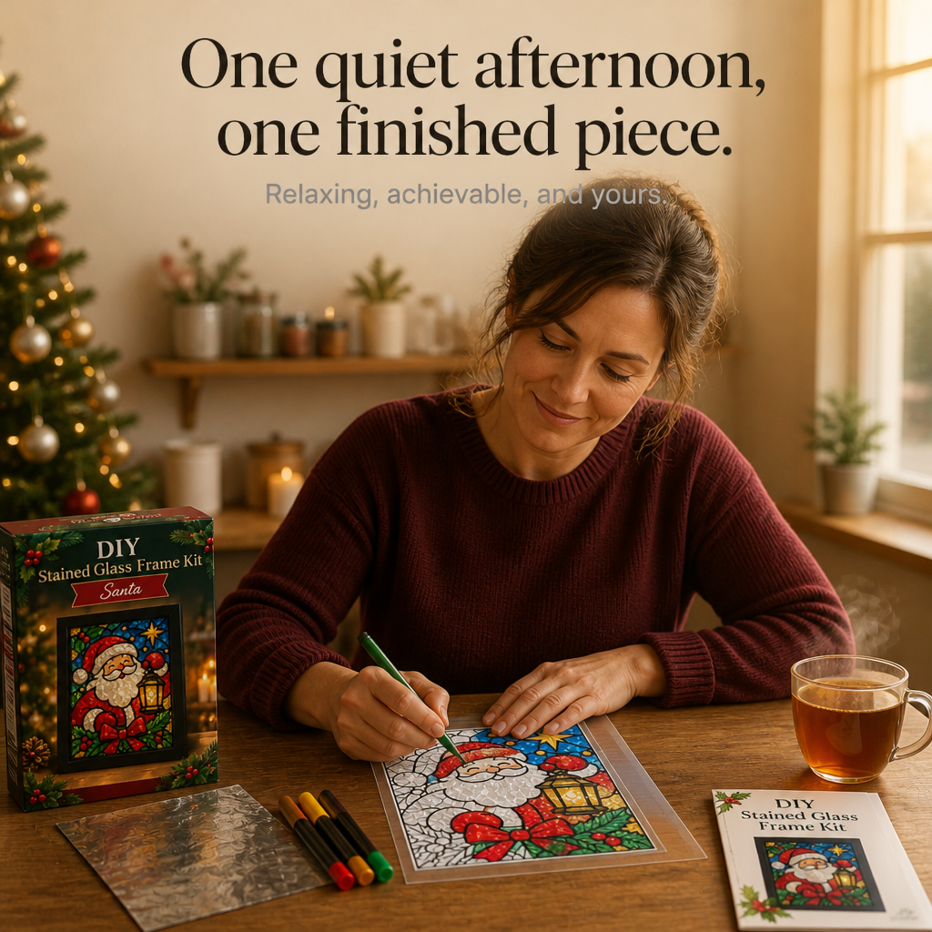 NoelGlow – Foil-Backed Christmas Stained Glass Art Kit