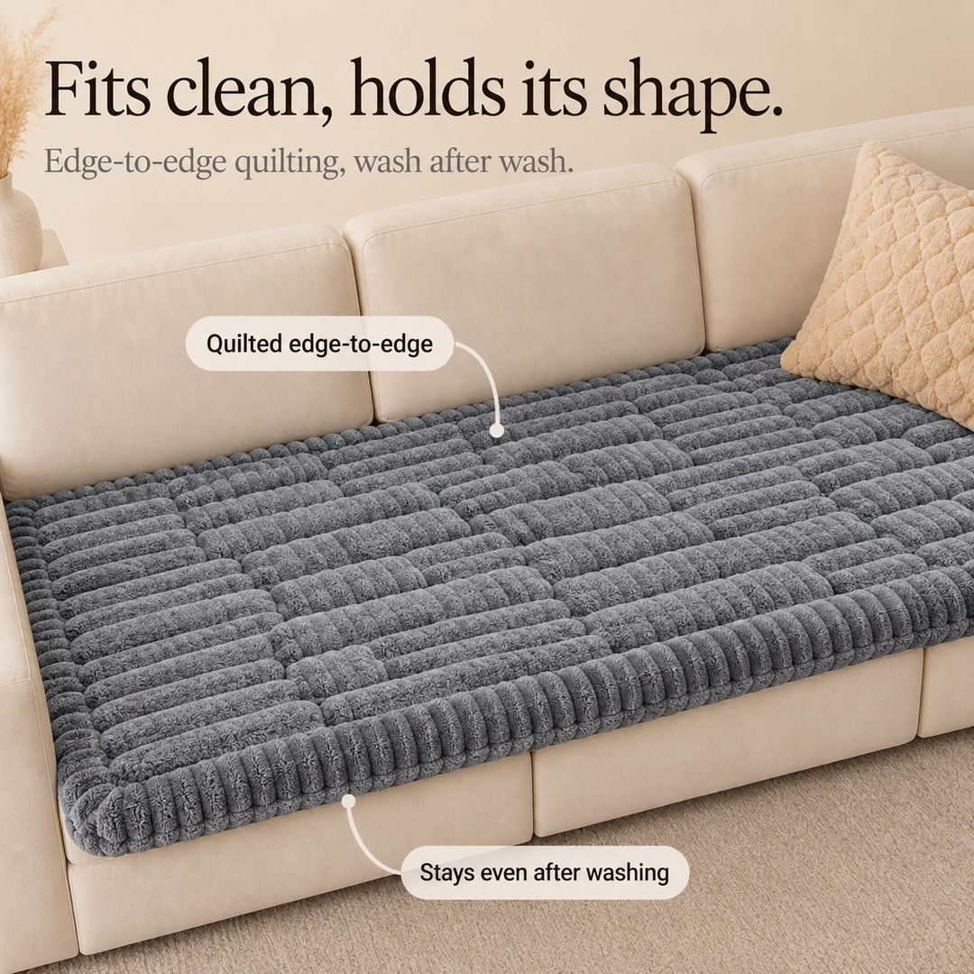 Corduroy Haven – Quilted Corduroy Non-Slip Sofa Cover