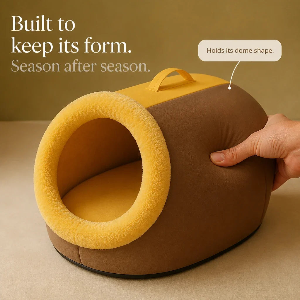 Cozyburrow – Enclosed Cave-Style Cat Bed With Removable Plush Cushion