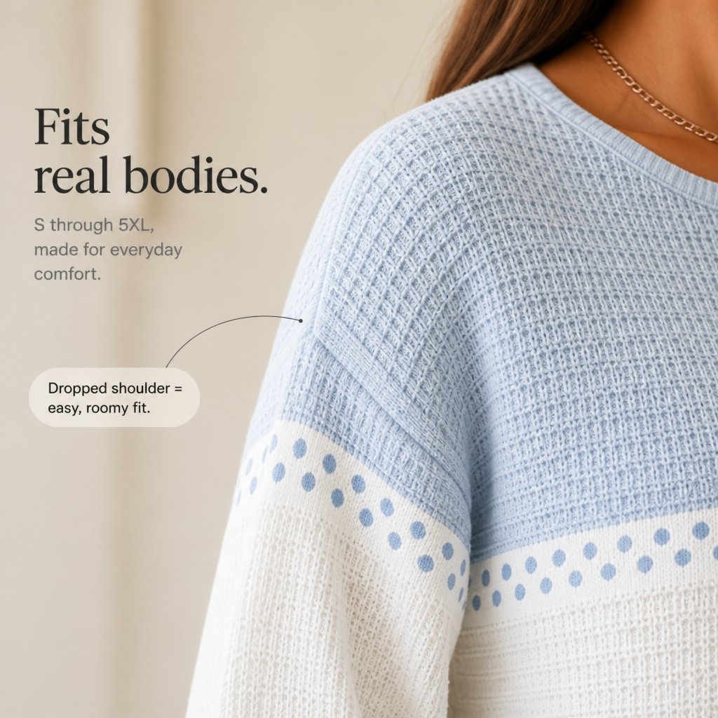 Waffleton – Layered Color-Block Henley Sweater