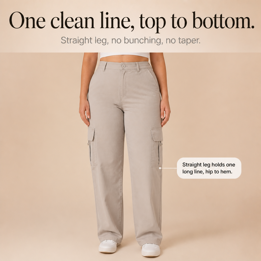 Waistline – High-Waisted Straight-Leg Cargo Pants