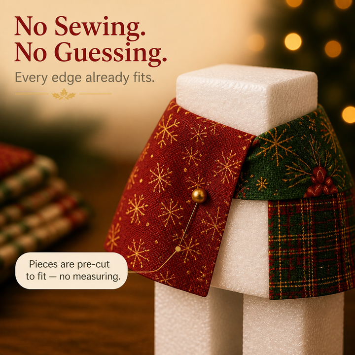 Patchtrim – No-Sew Patchwork Santa Ornament Kit