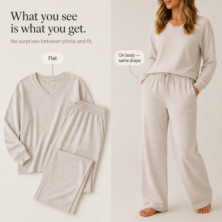 Draperie – Vertical-Seam Drawstring Knit Lounge Set
