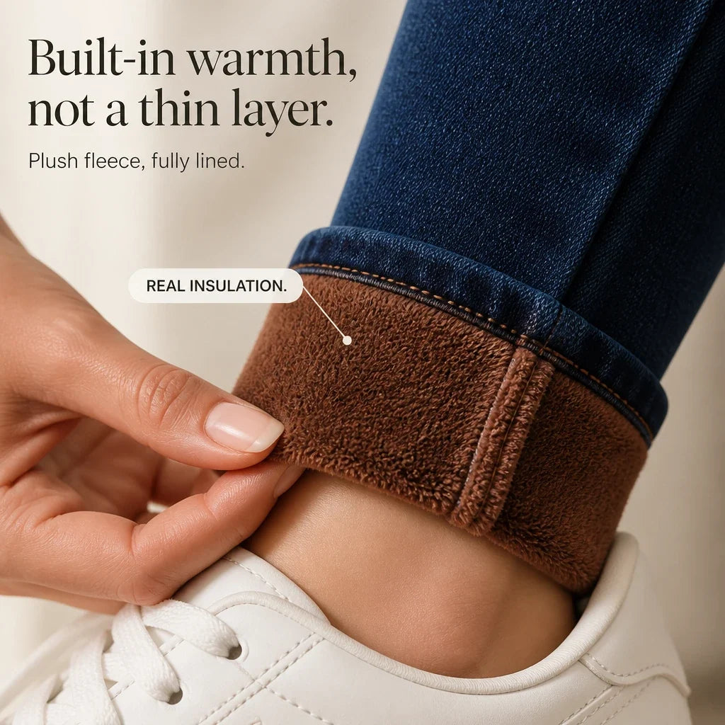Veluna – Plush-Lined Stretch Skinny Jeans