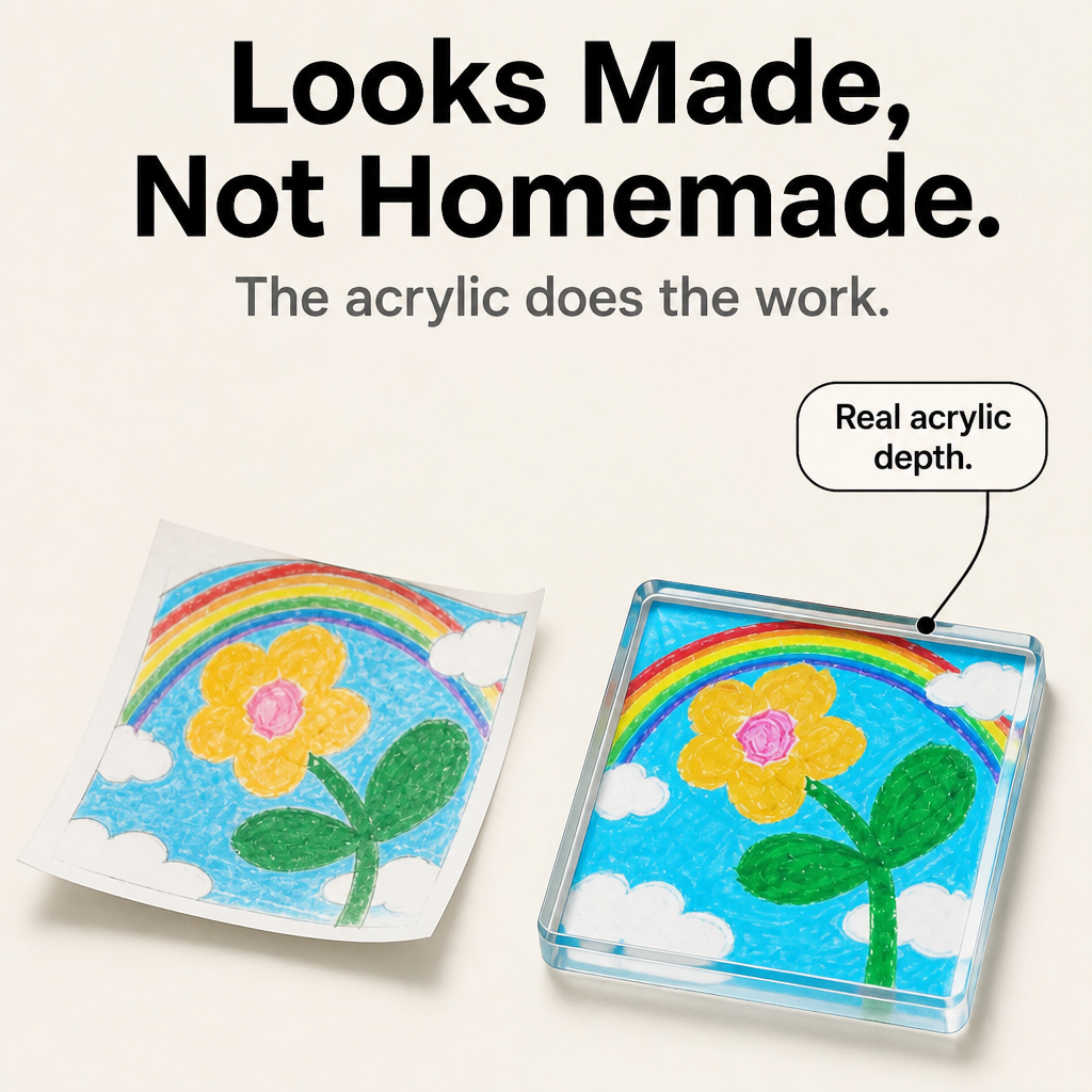 Keepsy – Custom Kids' Drawing Acrylic Fridge Magnets