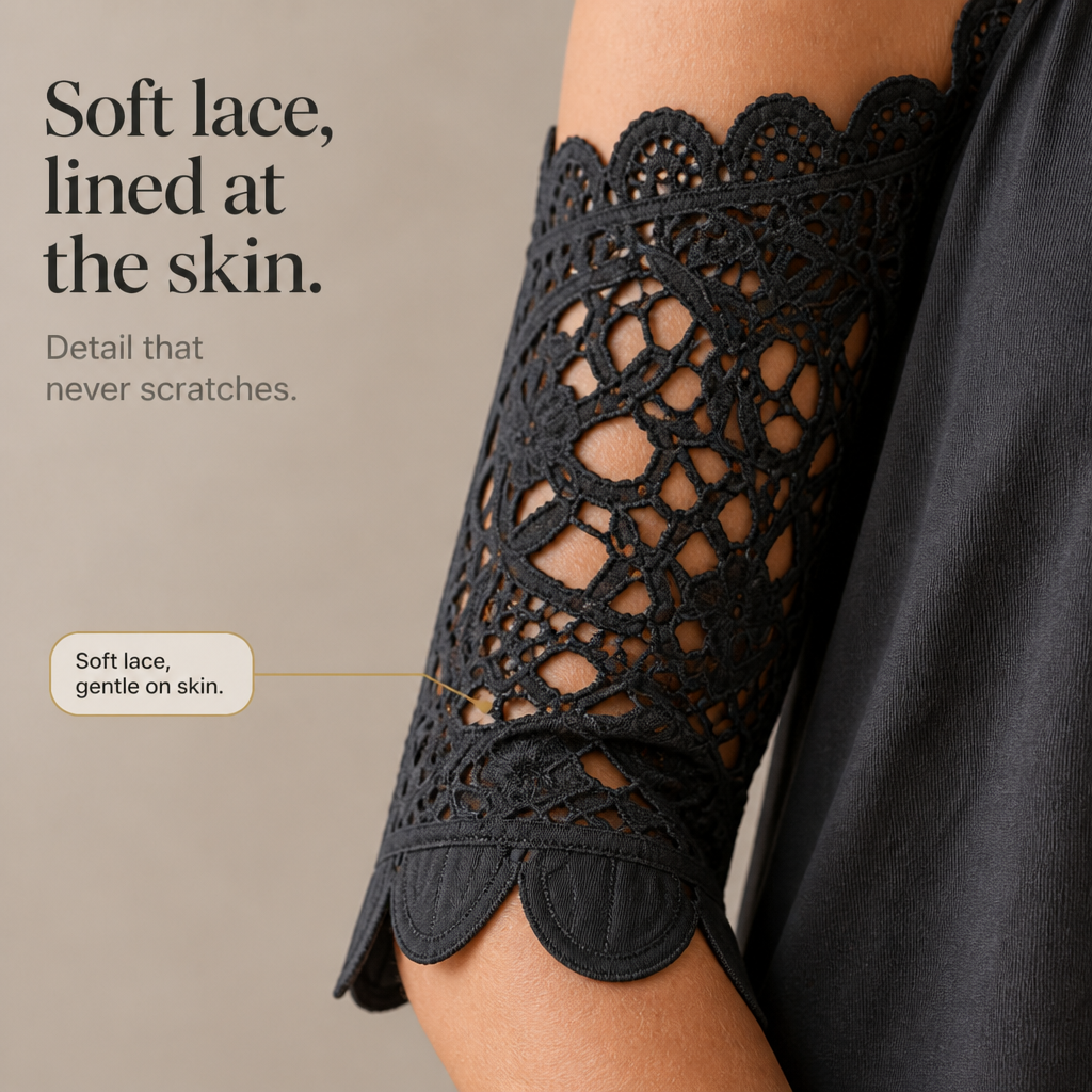 Wearbella – Cold-Shoulder Lace-look Sleeve Zip-Back Top