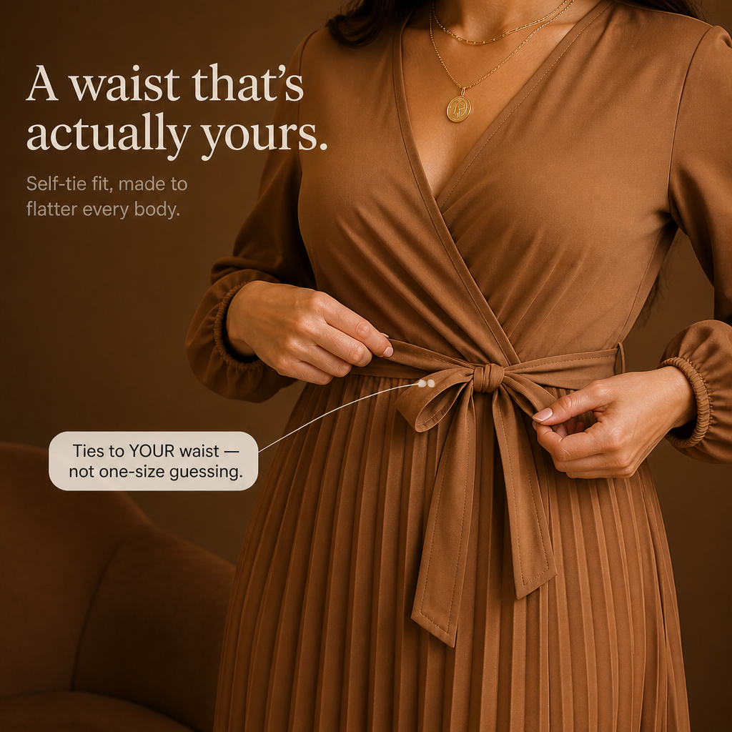 Wearbella – Pleated Wrap-Front High-Waist Maxi Dress