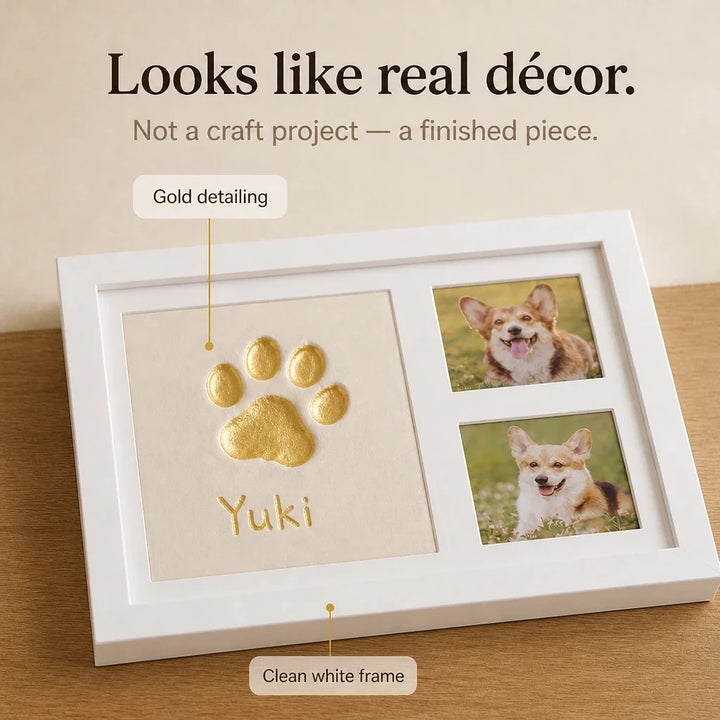 Pawprint Keepsake – Three-Window Paw Print Frame