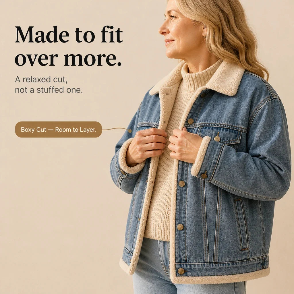 Sherpa Lane – Sherpa-Lined Oversized Denim Jacket