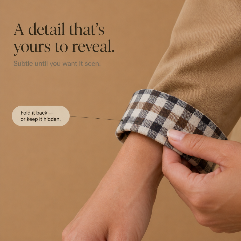Tartanelle – Checked-Lining Raglan Casual Coat