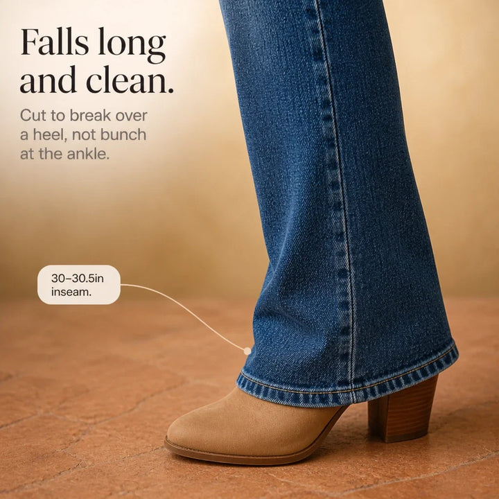 Bellecurve – Double-Button High-Waisted Bootcut Jeans