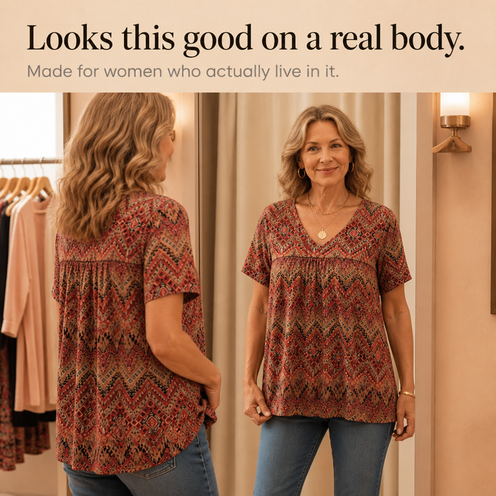 Draveil – The V-Neck Top That Skims, Not Clings