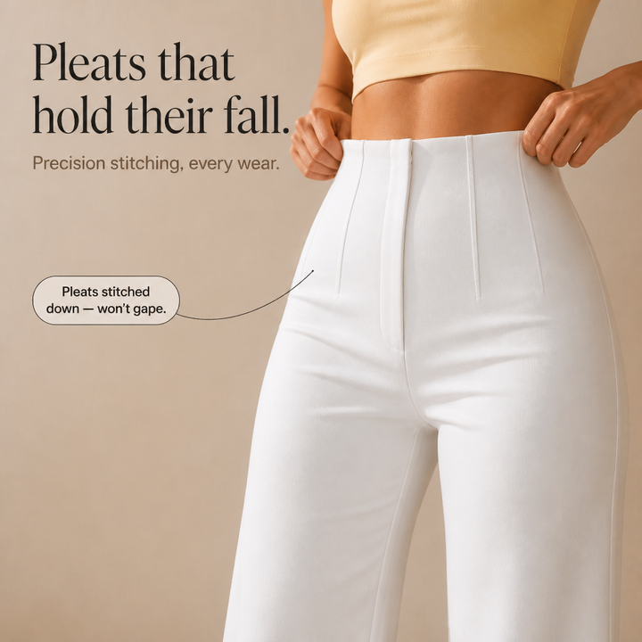 Holdline – High Waisted Pleated Wide Leg Trousers