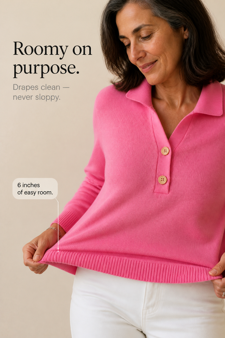 Wearbella – Collared Waffle-Knit Pullover Sweater